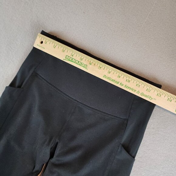 Athleta Leggings Womens Sm Black Excursion Hybrid Ribbed Pockets Classic Workout - Picture 8 of 11